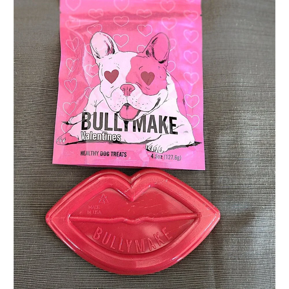 BULLYMAKE Dog Nylon Power Chew Toy Valentine Set- Lips & Treats - NEW